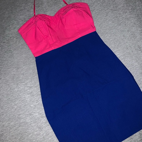 F21 | Strapless Pink/Blue Tube Dress - Small - Picture 2 of 3